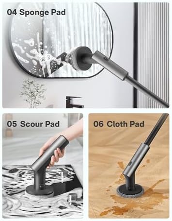 HOTO Electric Spin Scrubber with 6 Brush Heads