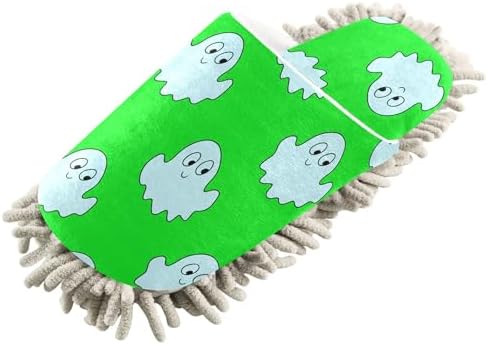 Burbuja Cartoon Ghosts Green Mop Slippers for Women Men