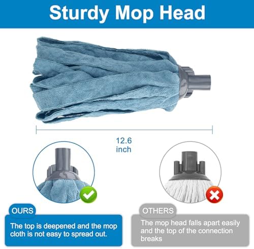 KeFanta Floor Mop with 2 Microfiber Heads and 32-inch Handle