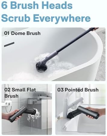 HOTO Electric Spin Scrubber with 6 Brush Heads