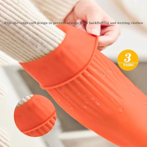 Vsootal 3 Pairs Extra Long Kitchen Gloves with 3 Cleaning Towels 1