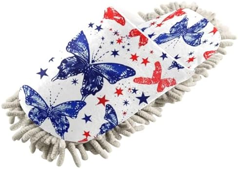 Butterflies Pattern Microfiber Cleaning Slippers L