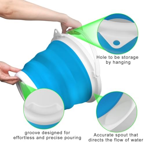10L Foldable Mop Bucket with Handle for Cleaning