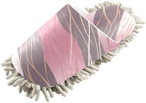 Bulletgxll Rose Gold Wavy Line Microfiber Cleaning Slippers