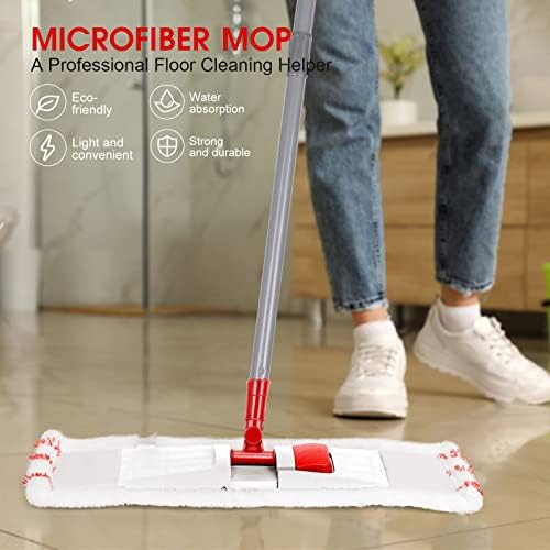 MASTERTOP Microfiber Dust Mop with Adjustable Handle