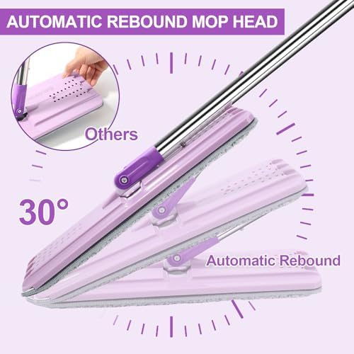 BOSHENG Purple Mop and Bucket with Wringer Set
