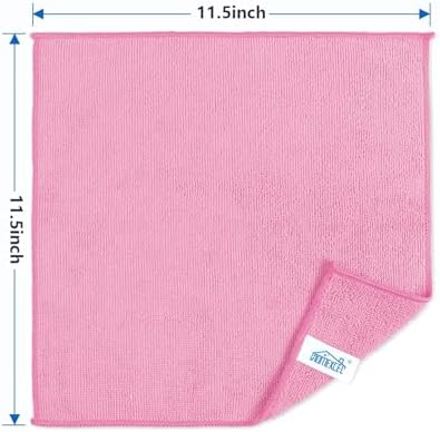 HOMEXCEL 50 Pack Pink Microfiber Cleaning Cloths