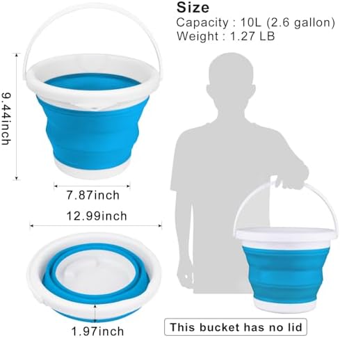 10L Foldable Mop Bucket with Handle for Cleaning