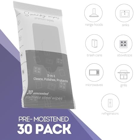 Swanky Stainless Steel Cleaner Wipes - 30 Count