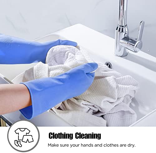 IUCGE Reusable Rubber Gloves 2 or 4 Pairs for Kitchen Cleaning 1