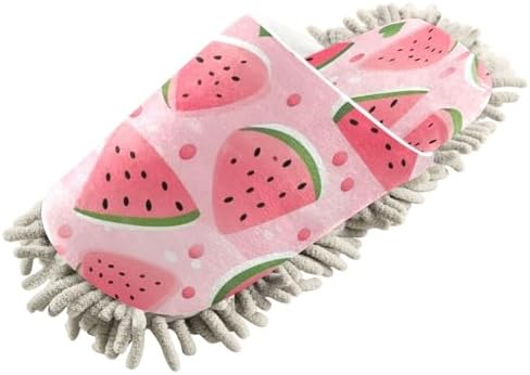 Bulletgxll Pink Watermelon Microfiber Cleaning Slippers - L
