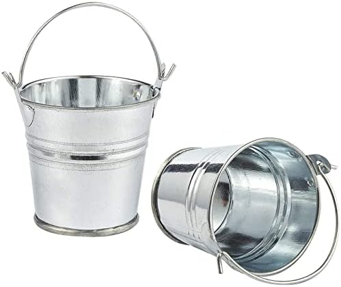24 Pack Mini Metal Buckets with Handles for Parties