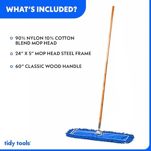 24 Inch Blue Commercial Dust Mop Floor Sweeper
