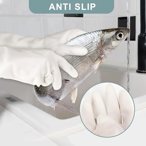 2Pair 15IN Latex Free Nitrile Cleaning Gloves - Durable Chemical Resistant
