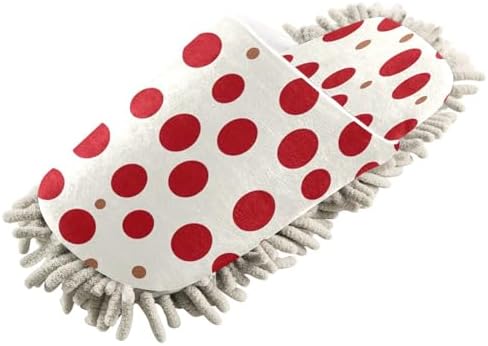 Red Dot Microfiber Cleaning Slippers for Mopping
