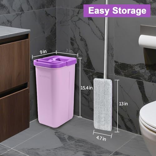 BOSHENG Purple Mop and Bucket with Wringer Set