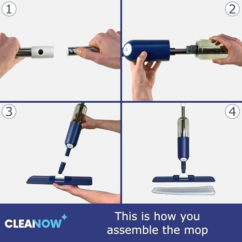 Cleanow Spray n Shine Mop - 2 Microfiber Pads 330 ml Refill