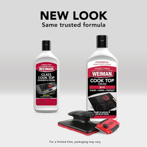 Weiman Cooktop Cleaner Kit - 3 Piece Glass and Ceramic Cooktop Set