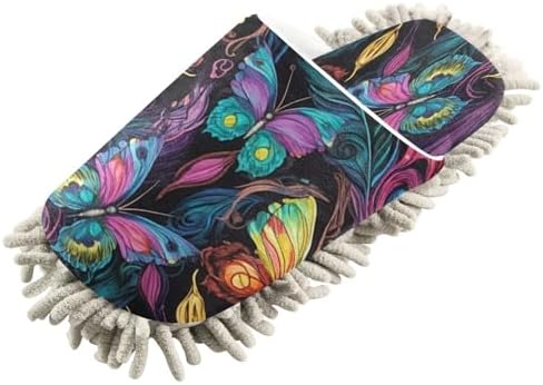Bulletgxll Colorful Butterflies Cleaning Slippers