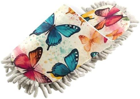 Bulletgxll Colored Butterflies Mopping Slippers Washable