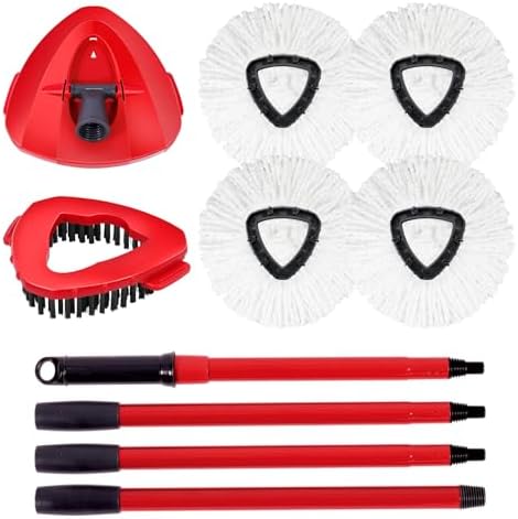 4 Pack Spin Mop Heads Compatible with Oceda EasyWring 1-Tank System