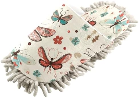 Dragonfly Pattern Mopping Slippers - M