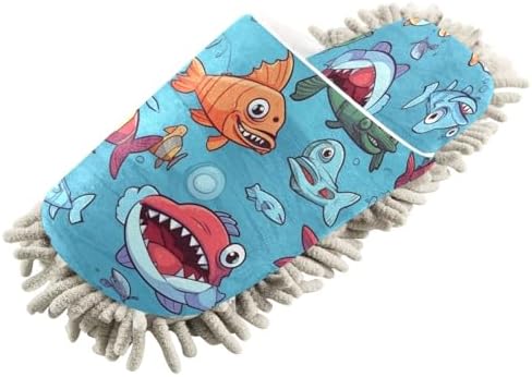 Bulletgxll Cartoon Sea Animals Mopping Slippers - L