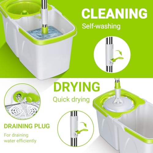 MASTERTOP Spin Mop Cleaning System with Wringer Set