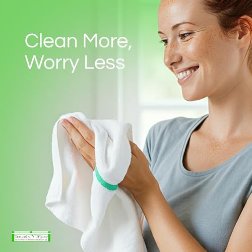 Towels N More 24-Pack Green Stripe Bar Mop Towels