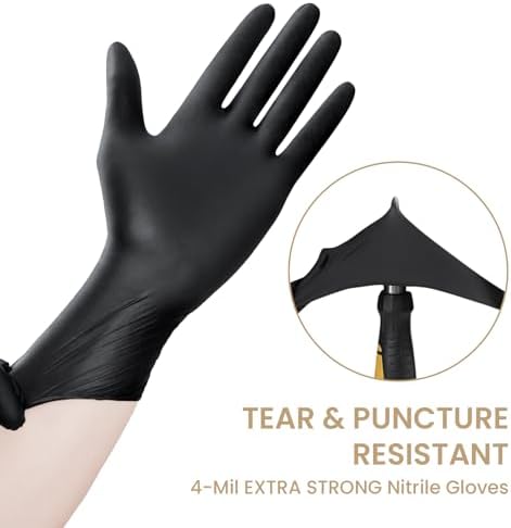 Biocean 4-mil Nitrile Gloves Powder Free Black 100 per Box