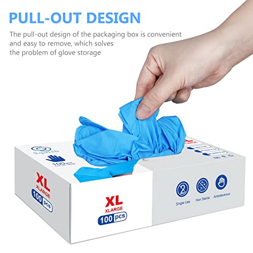 Squish Disposable Vinyl Gloves Pack of 100 Blue X-Large