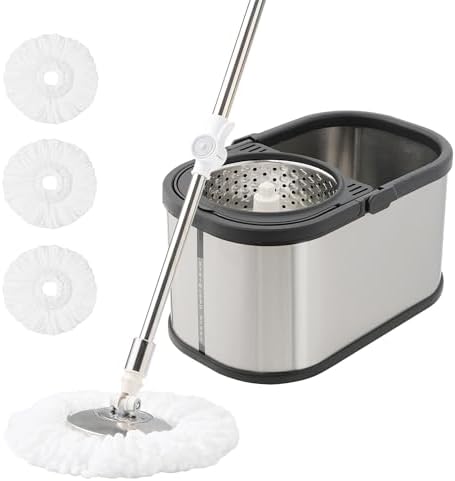 Wajeehaa Spin Mop and Bucket Set with Wringer