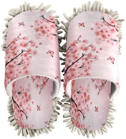 Cherry Blossom Microfiber Cleaning Slippers - Large Size