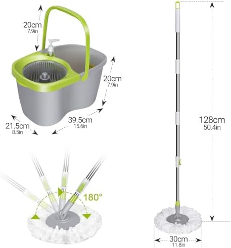 MASTERTOP Spin Mop and Bucket with Wringer Set 1