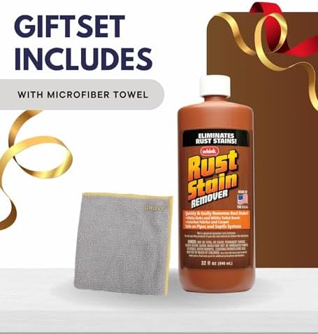 GROVE Rust Stain Remover 32 oz Bundle with Microfiber Cloth