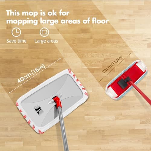 Masthome Extra Large Microfiber Dust Mop with 5 Pads and Scraper