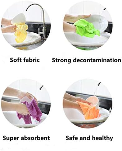 YSLON Rubber Cleaning Gloves 2-Packs with Cloth Waterproof Reusable Large