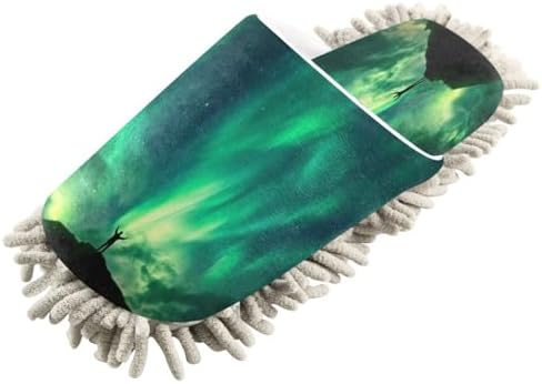 Zhirexin Green Aurora Borealis Cleaning Slippers 1