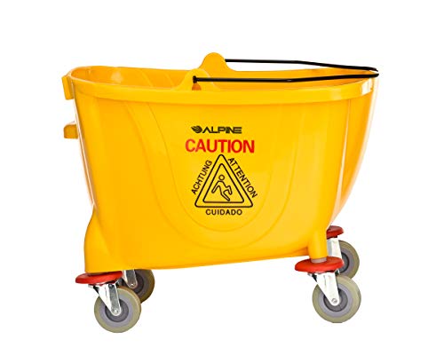 Alpine Industries Heavy Duty Mop Bucket Wringer Combo - Yellow