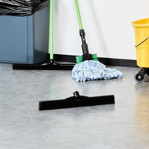Clean Tek Professional 1811 Inch Floor Squeegee - Heavy-Duty Black Plastic Wiper