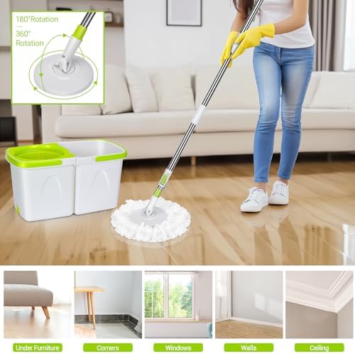 MASTERTOP Spin Mop Cleaning System with Wringer Set