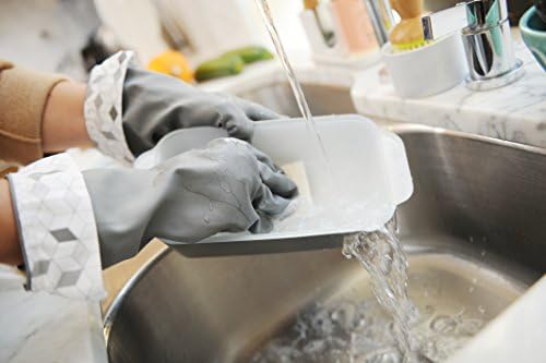 Full Circle Splash Patrol Natural Latex Cleaning Gloves SmallMedium Grey