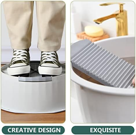 Ipetboom 1Pc Wash Basin with Washboard Grey 1