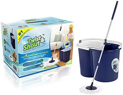 Twist and Shout Spin Mop with 2 Microfiber Heads