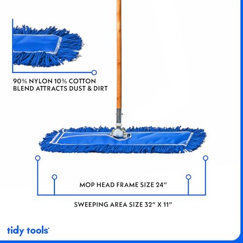 24 Inch Blue Commercial Dust Mop Floor Sweeper