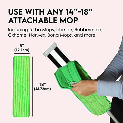 Turbo Microfiber Mop Refills 4 Pack - Reusable Thick Washable Dust Mop Heads