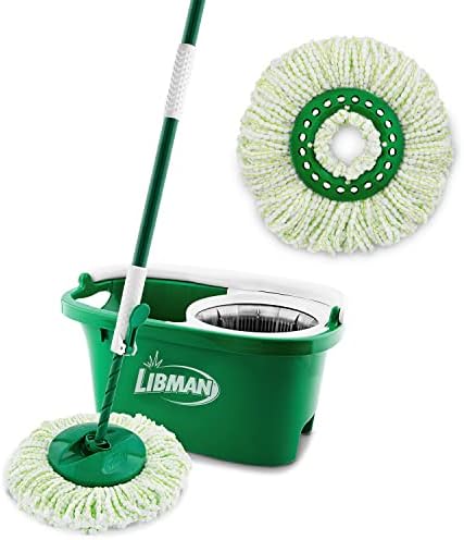 Libman Tornado Spin Mop System with 1 Refill Head and 3 Cotton Mop Refills