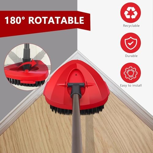 JIUMEE Spin Mop Scrub Brush Head for EasyWring 1-Tank System 2 Pack Hard Bristle Cleaning