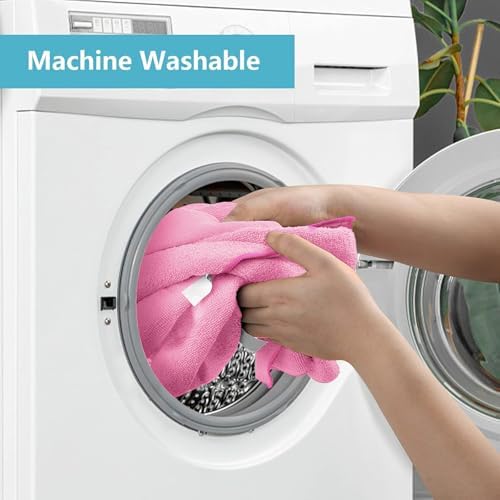HOMEXCEL 50 Pack Pink Microfiber Cleaning Cloths