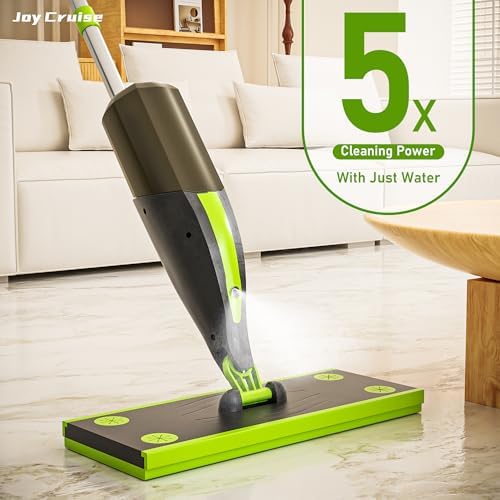 Purifine Floor Cleaner Mop Kit with 60 Dry Pads 420ML Refillable Bottle